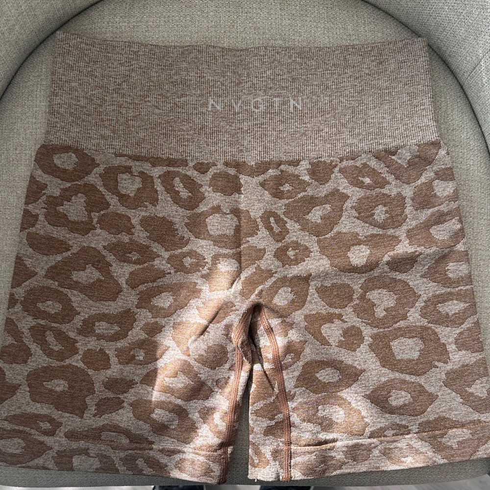 NVGTN Brown Leopard Print Shorts
